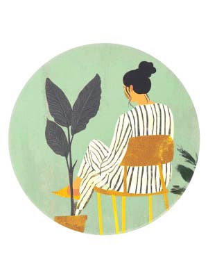 Billie Green Chair Ceramic Coaster