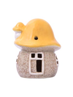 Whimsical Garden Ceramic Misty Mushroom Light Up House