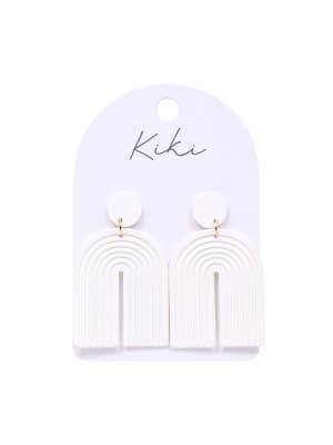KiKi White Arch Earrings