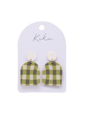 KiKi Green Gingham Earrings