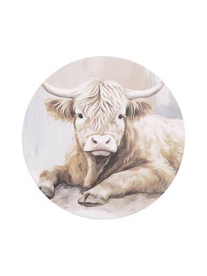 Saddle & Bloom Highland Calf Ceramic Coaster