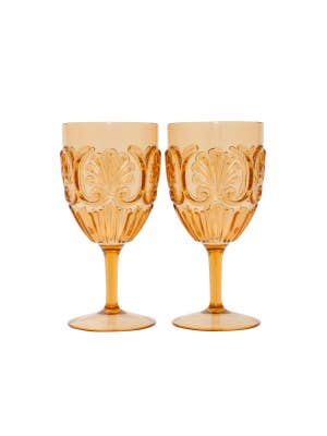 Saddle & Bloom Set Of 2 Outdoor Wine Glasses