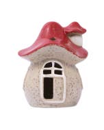 Whimsical Garden Ceramic Mallow Mushroom Light Up House