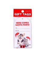 Christmas Santa Paws Set Of 6 Gift Tags