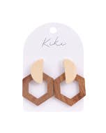 KiKi Wooden Hexagon Earrings