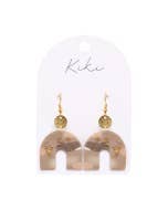 KiKi Beige Shimmer Arch Earrings