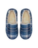 SnuggUps Men's Moccasin Navy Plaid