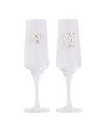 Wedding Love You Wine Glass Set